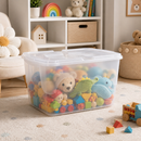 Kit Caixas Organizadoras Transparentes 60L com Tampa Ferrazi