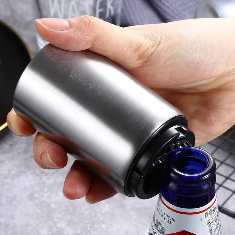 Abridor de Garrafa Magnético Automático em Aço Inoxidável - AutoOpen