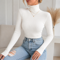 Blusa Cacharrel Tricô Feminina Gola Alta Manga Longa Ferrazi