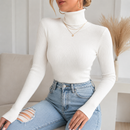 Blusa Cacharrel Tricô Feminina Gola Alta Manga Longa Ferrazi