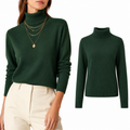 Blusa Feminina Tricô Manga Longa Gola Alta para Inverno Ferrazi
