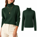 Blusa Feminina Tricô Manga Longa Gola Alta para Inverno Ferrazi