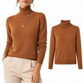 Blusa Feminina Tricô Manga Longa Gola Alta para Inverno Ferrazi