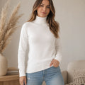 Blusa Feminina de Tricô Gola Alta Cacharrel Básica para Inverno Ferrazi