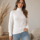 Blusa Feminina de Tricô Gola Alta Cacharrel Básica para Inverno Ferrazi