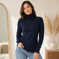 Blusa Feminina de Tricô Gola Alta Cacharrel Básica para Inverno Ferrazi