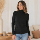 Blusa Feminina de Tricô Gola Alta Cacharrel Básica para Inverno Ferrazi
