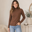 Blusa Feminina de Tricô Gola Alta Cacharrel Básica para Inverno Ferrazi