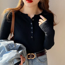 Blusa Feminina de Tricô com Botões para Inverno Ferrazi