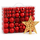 Bolas de Natal Lisas, Foscas e com Glitter Ferrazi - Kit 100 com Estrela
