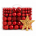 Bolas de Natal Lisas, Foscas e com Glitter Ferrazi - Kit 100 com Estrela