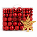 Bolas de Natal Lisas, Foscas e com Glitter Ferrazi - Kit 100 com Estrela