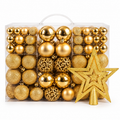 Bolas de Natal Lisas, Foscas e com Glitter Ferrazi - Kit 100 com Estrela