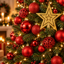 Bolas de Natal Lisas, Foscas e com Glitter Ferrazi - Kit 100 com Estrela