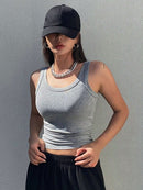 Camiseta Regata Feminina Básica de Malha de Verão Ferrazi