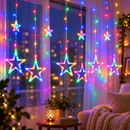 Cascata de Natal Estrelas 120 LEDs 3 Metros com 8 Funções 110V