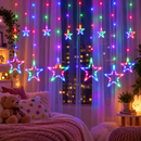 Cascata de Natal Estrelas 120 LEDs 3 Metros com 8 Funções 110V