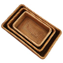 Cesta Organizadora Artesanal Retangular em Rattan Ferrazi