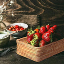 Cesta Organizadora Artesanal Retangular em Rattan Ferrazi