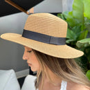 Chapéu Feminino de Praia Estilo Paris com Faixa Aba Média Dobrável Ferrrazi