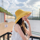 Chapéu Feminino de Verão com Aba Larga Dupla Face Dobrável Ferrazi