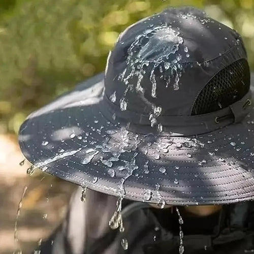 Chapéu Unissex de Sol com Aba Larga e Protetor de Pescoço Ajustável Ferrazi