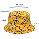 Chapéu de Verão Unissex com Estampa de Pato Dupla Face Ferrazi