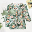 Conjunto Biquíni 3 Peças Feminino Cintura Alta Floral Ferrazi
