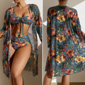 Conjunto Biquíni 3 Peças Floral com Saída de Praia Ferrazi