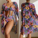 Conjunto Biquíni 3 Peças Floral com Saída de Praia Ferrazi