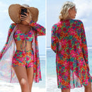 Conjunto Biquíni 3 Peças com Saída de Praia Kimono Ferrazi