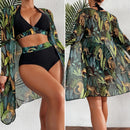 Conjunto Biquíni 3 Peças com Saída de Praia Kimono Tropical Ferrazi