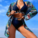 Conjunto Biquíni 3 Peças com Saída de Praia Kimono Tropical Ferrazi