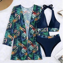 Conjunto Biquíni 3 Peças com Saída de Praia Kimono Tropical Ferrazi