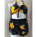 Conjunto Biquíni Feminino 3 Peças Estampado com Shorts Ferrazi