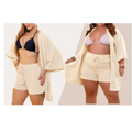 Conjunto Feminino Kimono Manga Flare + Short Saída de Praia Ferrazi