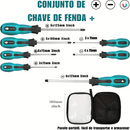 Conjunto com 7 Chaves fenda e Pilhips