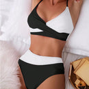 Conjunto de Biquíni Feminino Cintura Alta com Design Cruzado Ferrazi