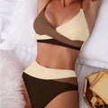 Conjunto de Biquíni Feminino Cintura Alta com Design Cruzado Ferrazi