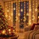 Cortina Pisca Pisca LED 3m para Natal Ferrazi - 8 Funções RGB ou Branco Quente
