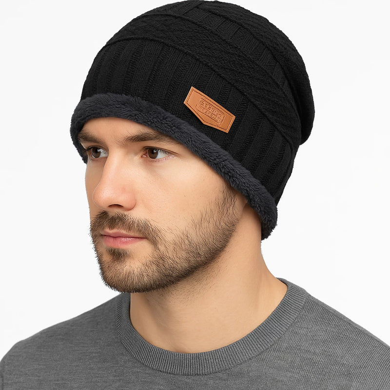 Gorro de Lã Masculino Forrado com Pelúcia para Inverno Ferrazi