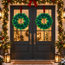 Guirlanda de Natal Verde Estruturada para Porta Ferrazi - Kit 2 Unidades