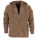 Jaqueta Masculina em Sarja com Capuz e Bolsos Forrado Ferrazi