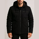 Jaqueta Masculina em Sarja com Capuz e Bolsos Forrado Ferrazi