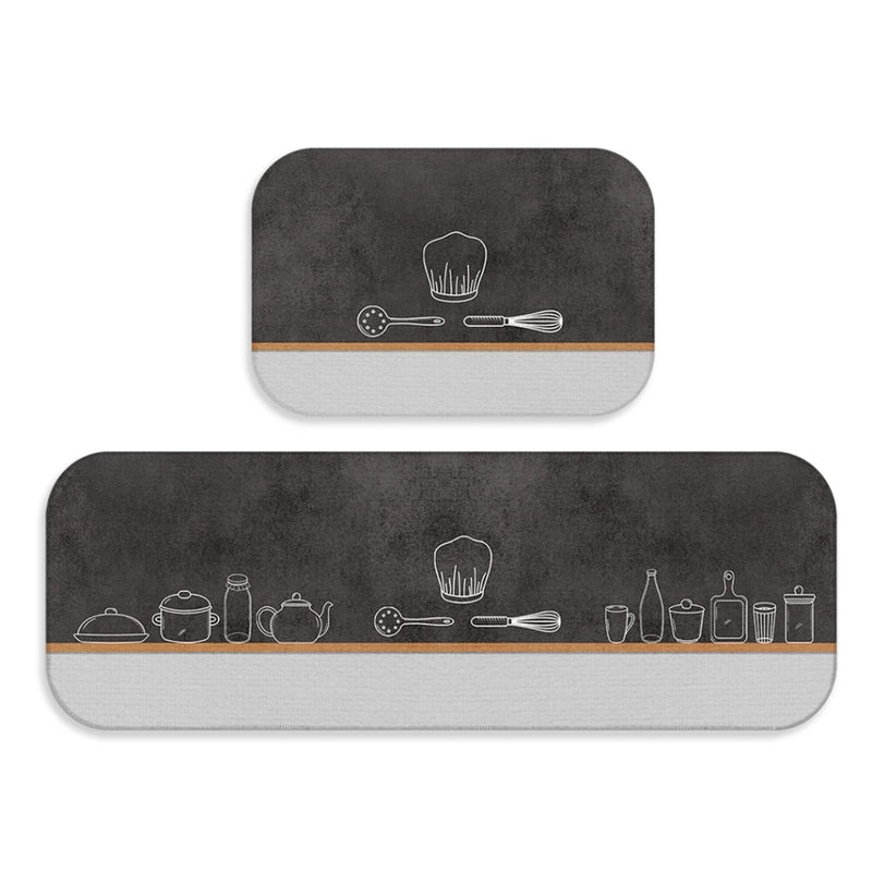 Kit 2 Tapetes Estampados para Cozinha Antiderrapante Ferrazi