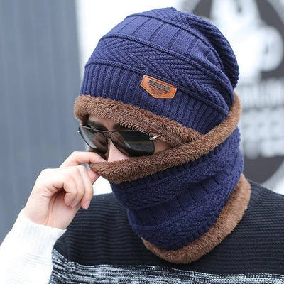 Kit Cachecol e Gorro Unissex de Algodão para Inverno Ferrazi