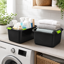 Kit 6 Caixas Organizadoras Pretas 30L com Tampa e Trava Ferrazi