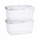Kit Caixas Organizadoras Transparentes 34L com Tampa e Trava Ferrazi