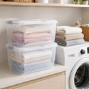 Kit Caixas Organizadoras Transparentes 34L com Tampa e Trava Ferrazi