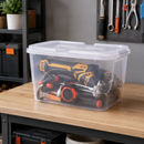 Kit Caixas Organizadoras Transparentes 34L com Tampa e Trava Ferrazi
